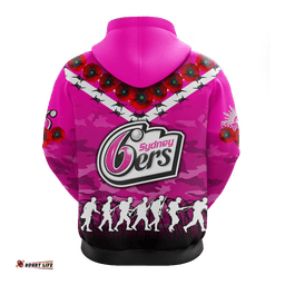sydney sixers anzac hoodie camouflage with poppy