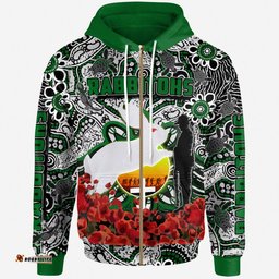 rabbitohs rugby anzac day watercolor hoodie lest we forget indigenous dreaming rabbitohs rlt12