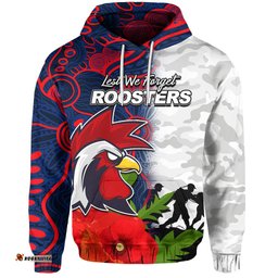custom personalised roosters anzac day aboriginal mix army patterns hoodie