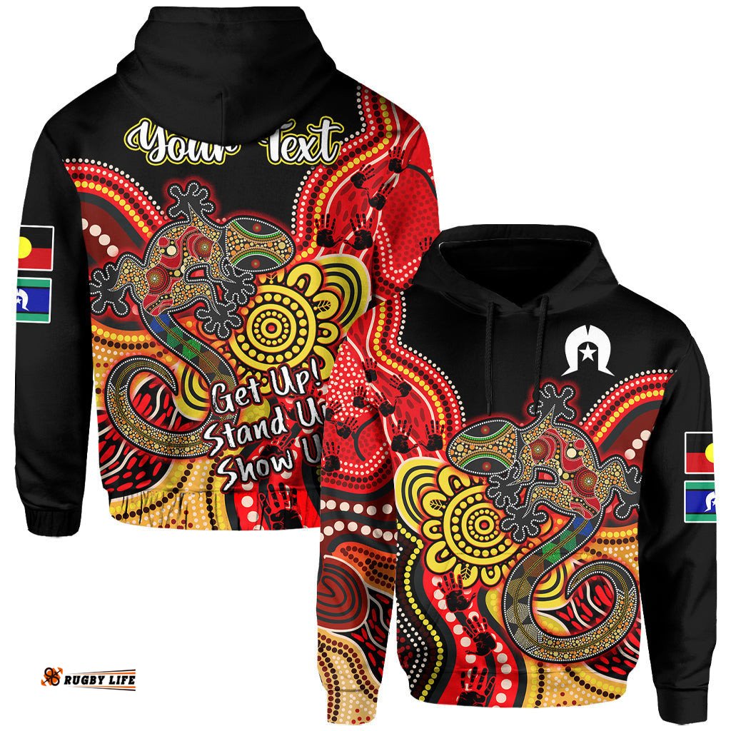 custom personalised naidoc week hoodie aboriginal lizard always proud history