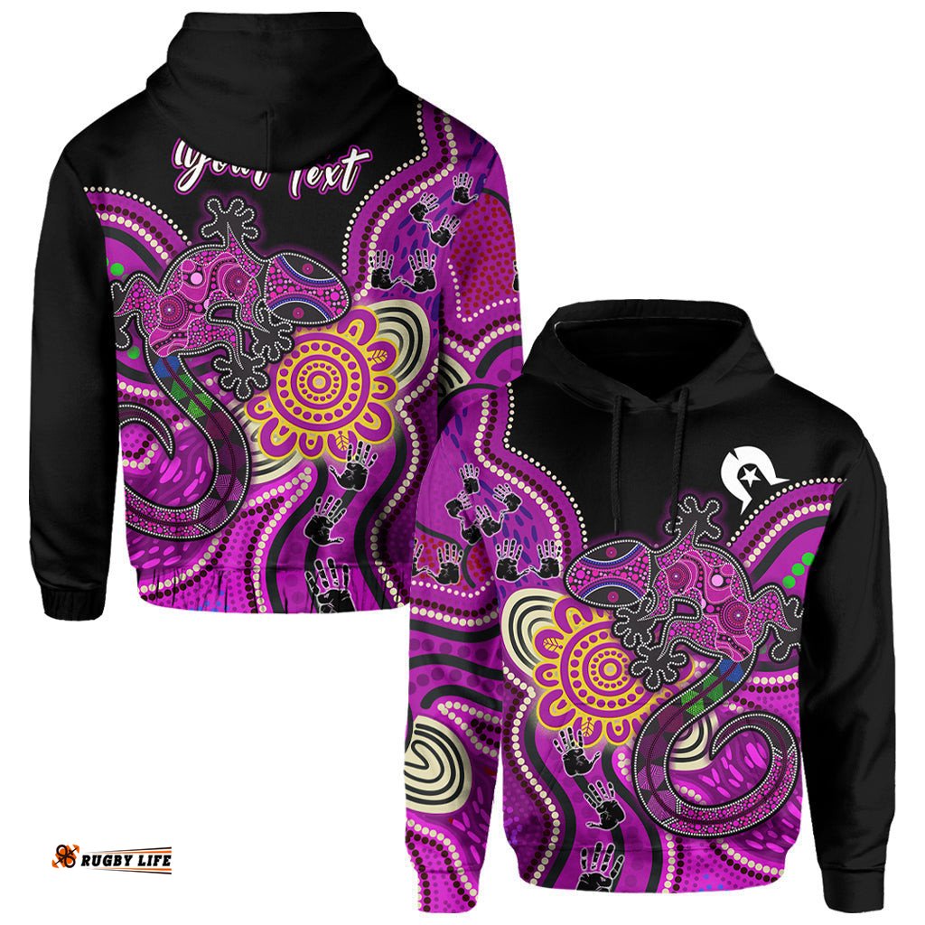 custom personalised naidoc week hoodie aboriginal lizard