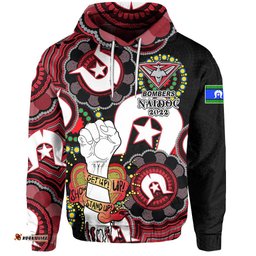 custom personalised bombers australian football hoodie naidoc week lets fight together 02
