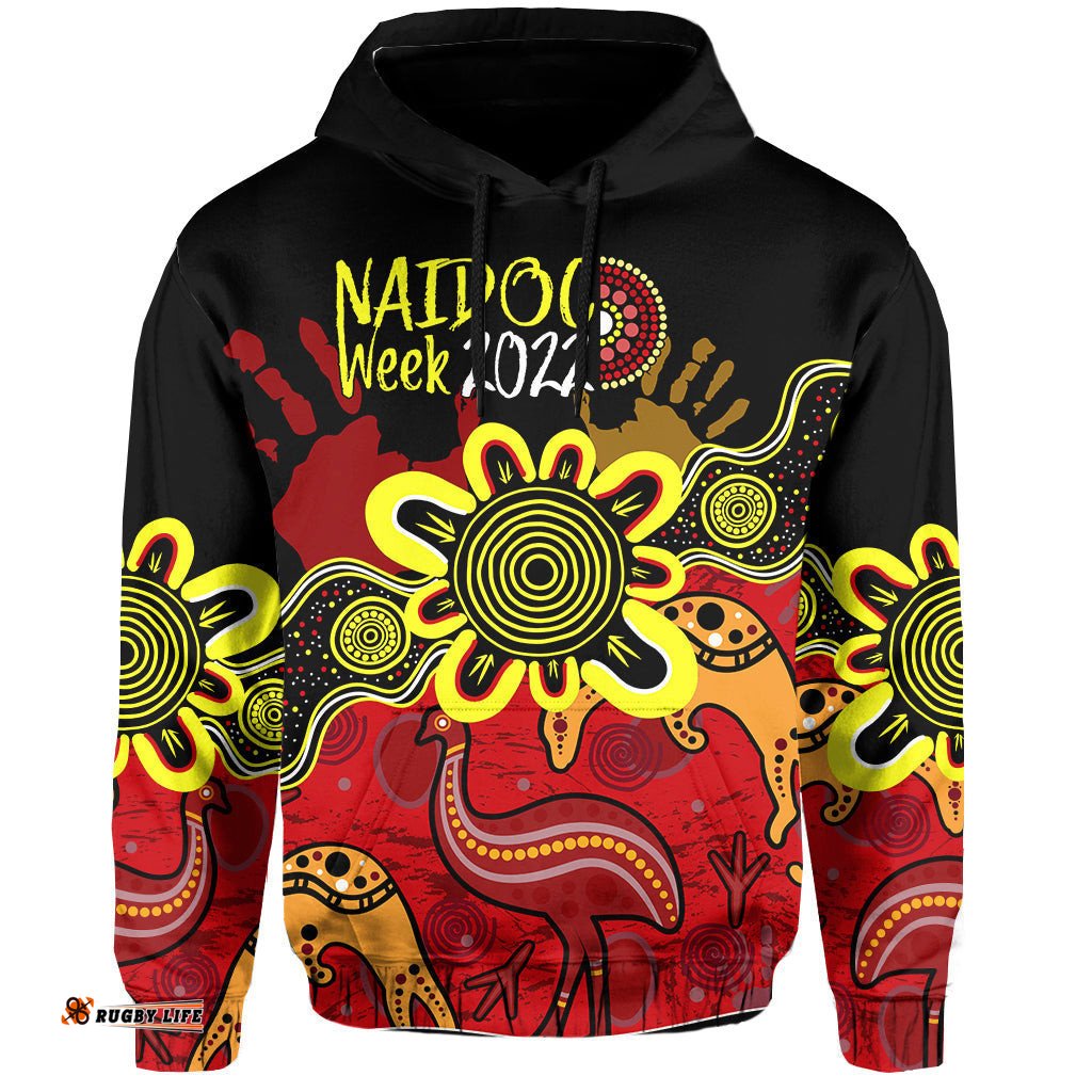 indigenous naidoc week hoodie kangaroo and emu birds