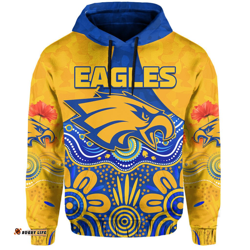 eagles anzac hoodie west coast aboriginal remember them