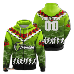 custom personalised sydney thunder anzac hoodie camouflage with poppy