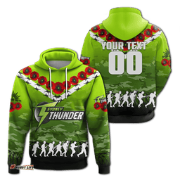 custom personalised sydney thunder anzac hoodie camouflage with poppy