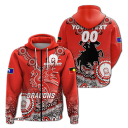 custom personalised dragons rugby naidoc aboriginal hoodie