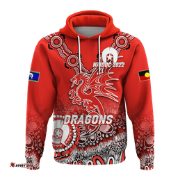 custom personalised dragons rugby naidoc aboriginal hoodie