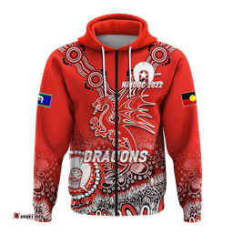 custom personalised dragons rugby naidoc aboriginal hoodie