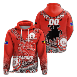 custom personalised dragons rugby naidoc aboriginal hoodie