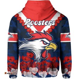 roosters anzac hoodie we will remember them