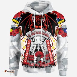 st george rugby anzac day watercolour custom hoodie remembrance dragons with poppy flower