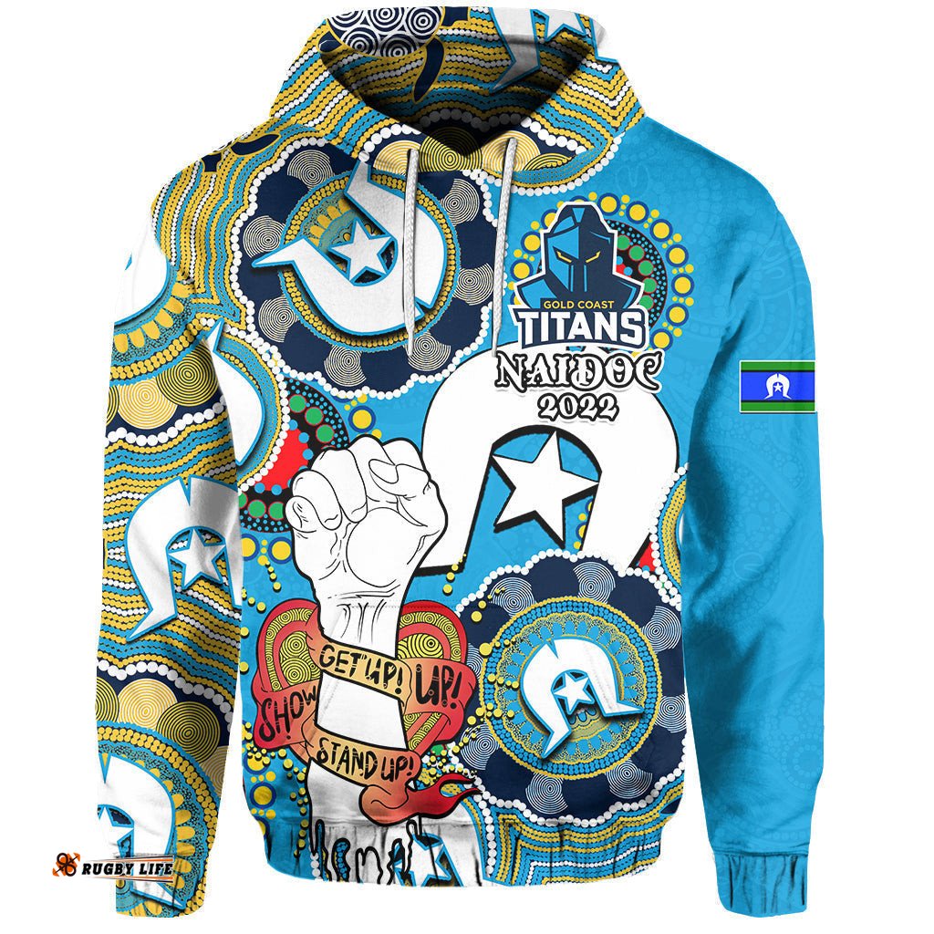 custom personalised titans rugby naidoc week hoodie lets fight together 01