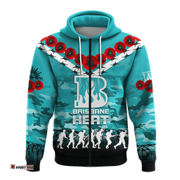 brisbane heat anzac hoodie camouflage with poppy
