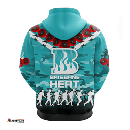 brisbane heat anzac hoodie camouflage with poppy