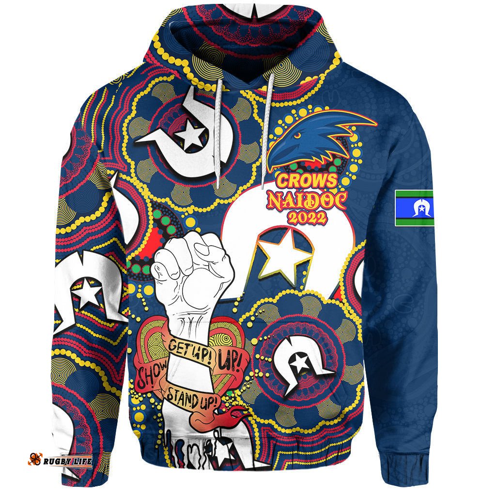 custom personalised crows australian football hoodie naidoc week lets fight together no1 07