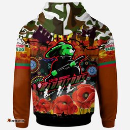rabbitohs rugby custom camouflage anzac poppy hoodie souths anzac lest we forget spirit