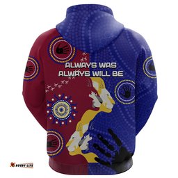 Custom Personalised NAIDOC Brisbane Lions Zip Hoodie Indigenous Style