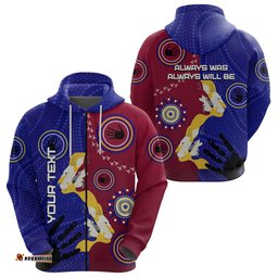 Custom Personalised NAIDOC Brisbane Lions Zip Hoodie Indigenous Style
