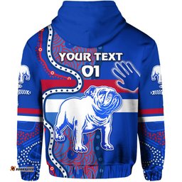 Custom Personalised Western Hoodie Bulldogs Indigenous Simple Style, Custom Text And Number