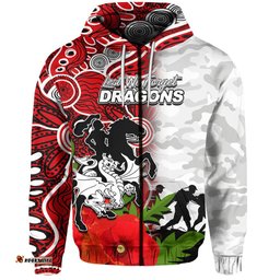 custom personalised dragons anzac day aboriginal mix army patterns hoodie