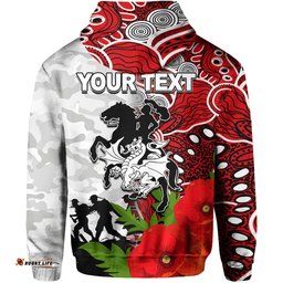 custom personalised dragons anzac day aboriginal mix army patterns hoodie