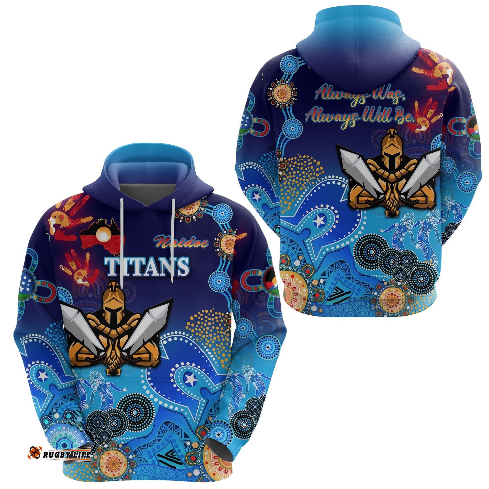Gold Coast Titans Hoodie Gladiator NAIDOC Heal Country! Heal Our Nation