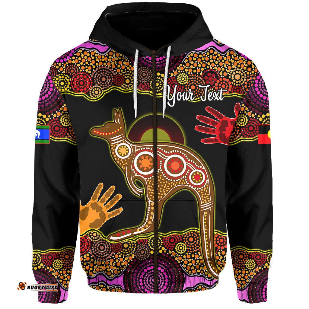 Custom Personalised NAIDOC Heal Country Zip Hoodie Kangaroo Australia