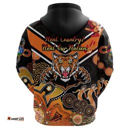 Custom Personalised Wests Hoodie Tigers Indigenous NAIDOC Heal Country! Heal Our Nation Black 09