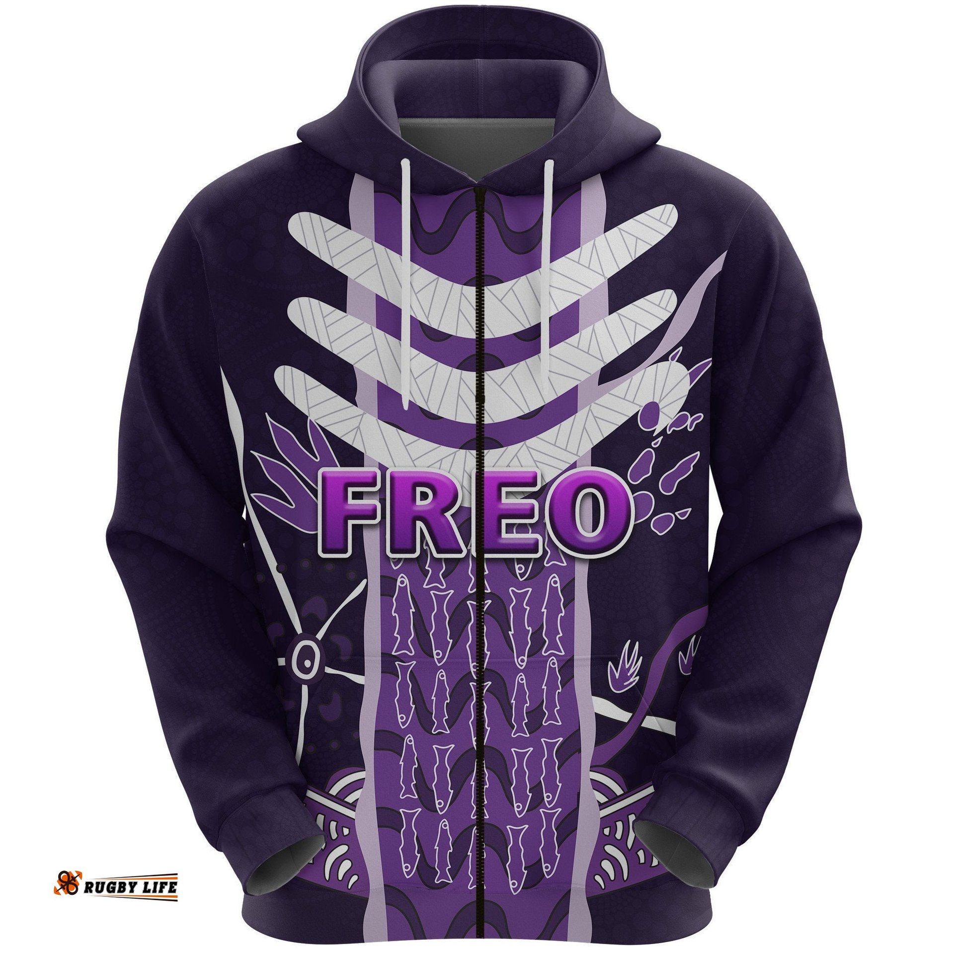 Fremantle Zip Hoodie Dockers Simple Indigenous Freo