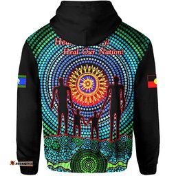 Custom Personalised NAIDOC Zip Hoodie with Theme Heal Country!