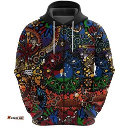 Australia NAIDOC Week Zip Hoodie Indigenous Be Proud