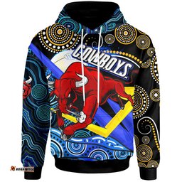 cowboys rugby hoodie queensland cowboys with aboriginal dot painting style rlt12