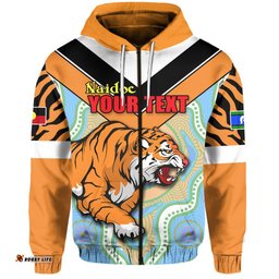 Custom Personalised Tigers NAIDOC Week Zip Hoodie Wests Brave