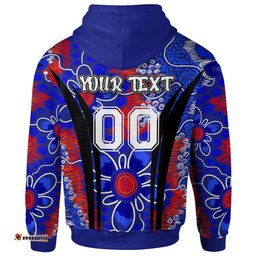 bulldogs rugby hoodie custom bulldogs rugby ball with contemporary style of aboriginal painting hoodie rlt12