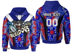 bulldogs rugby hoodie custom bulldogs rugby ball with contemporary style of aboriginal painting hoodie rlt12