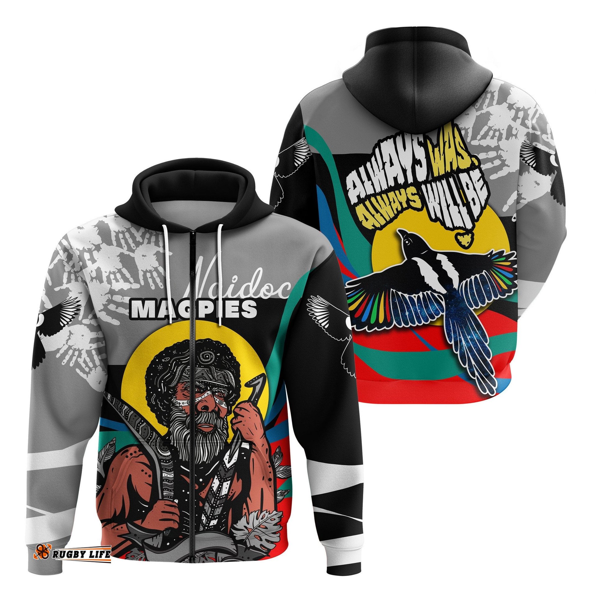 Magpies NAIDOC Week Zip Hoodie Collingwood Indigenous Special Style