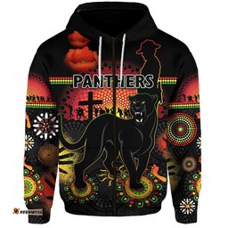 Penrith Zip Hoodie Indigenous Panthers ANZAC Day Lest We Forget 04