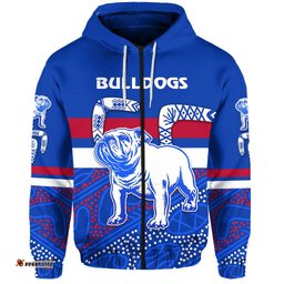 Western Zip Hoodie Bulldogs Indigenous Simple Style