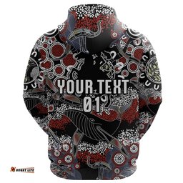 Custom Personalised St. George Illawarra Dragons Hoodie Indigenous Black, Custom Text And Number