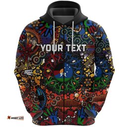 Custom Personalised Australia NAIDOC Week Zip Hoodie Indigenous Be Proud