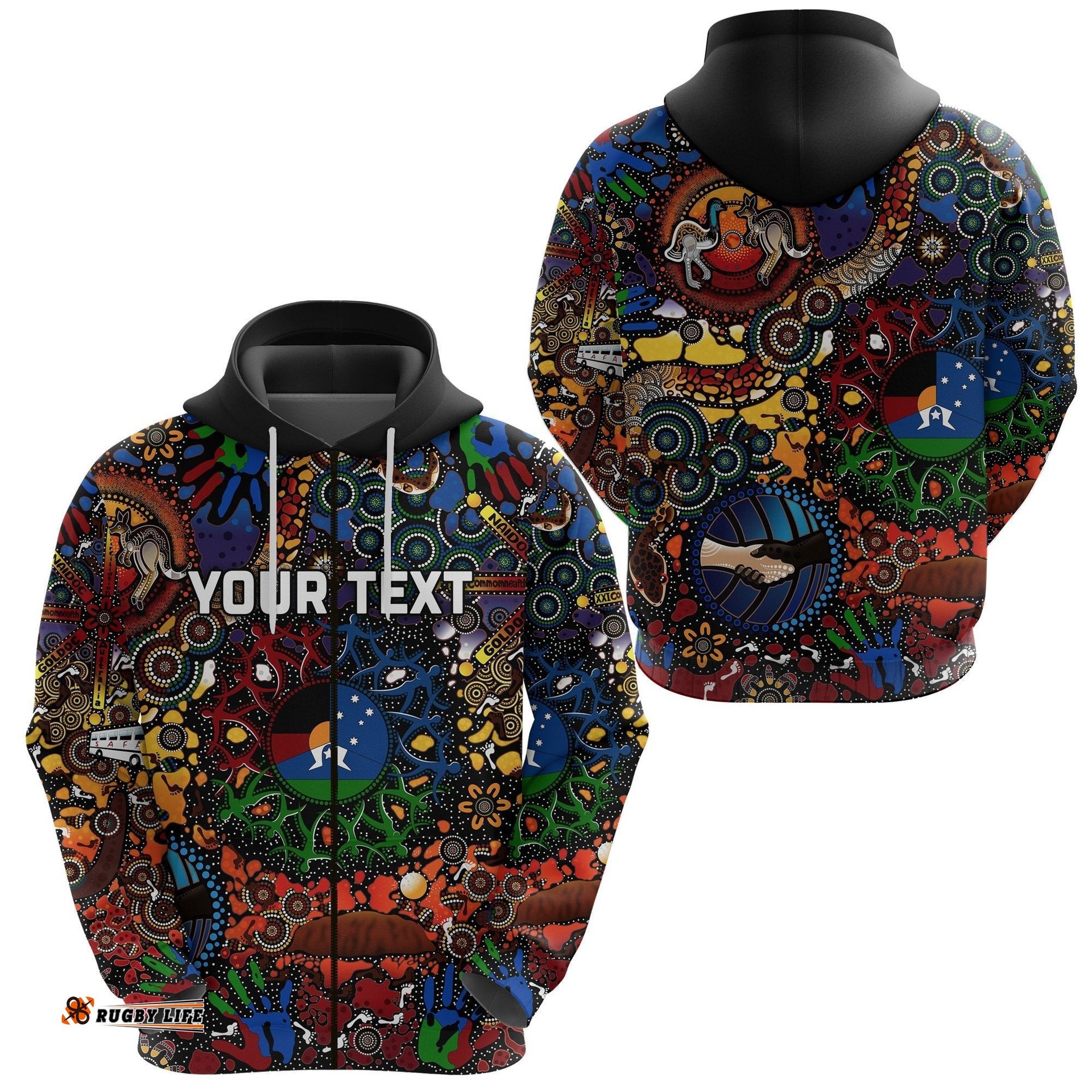 Custom Personalised Australia NAIDOC Week Zip Hoodie Indigenous Be Proud