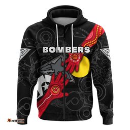 Custom Personalised Bombers NAIDOC Week Zip Hoodie Essendon Aboriginal