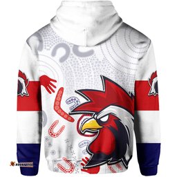 Roosters Zip Hoodie Indigenous Style No.2