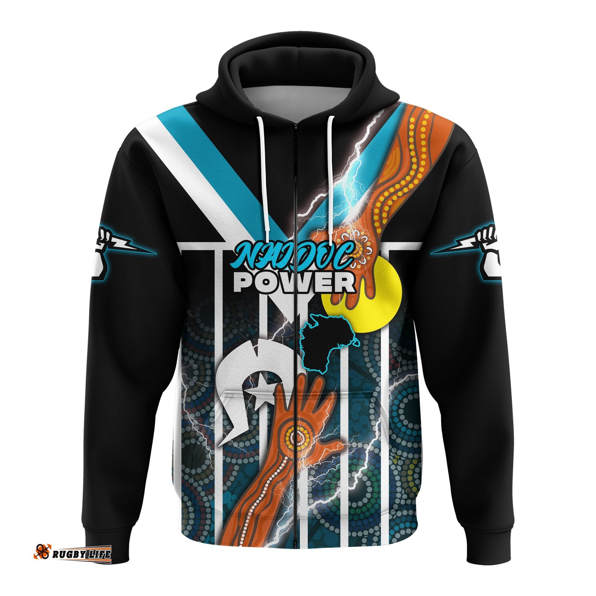 Power NAIDOC Week Zip Hoodie Adelaide Special Version Sport Style