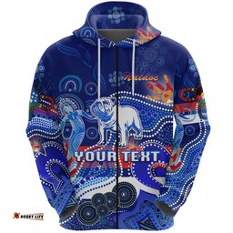 Custom Personalised Western Zip Hoodie Bulldogs Indigenous NAIDOC Heal Country! Heal Our Nation