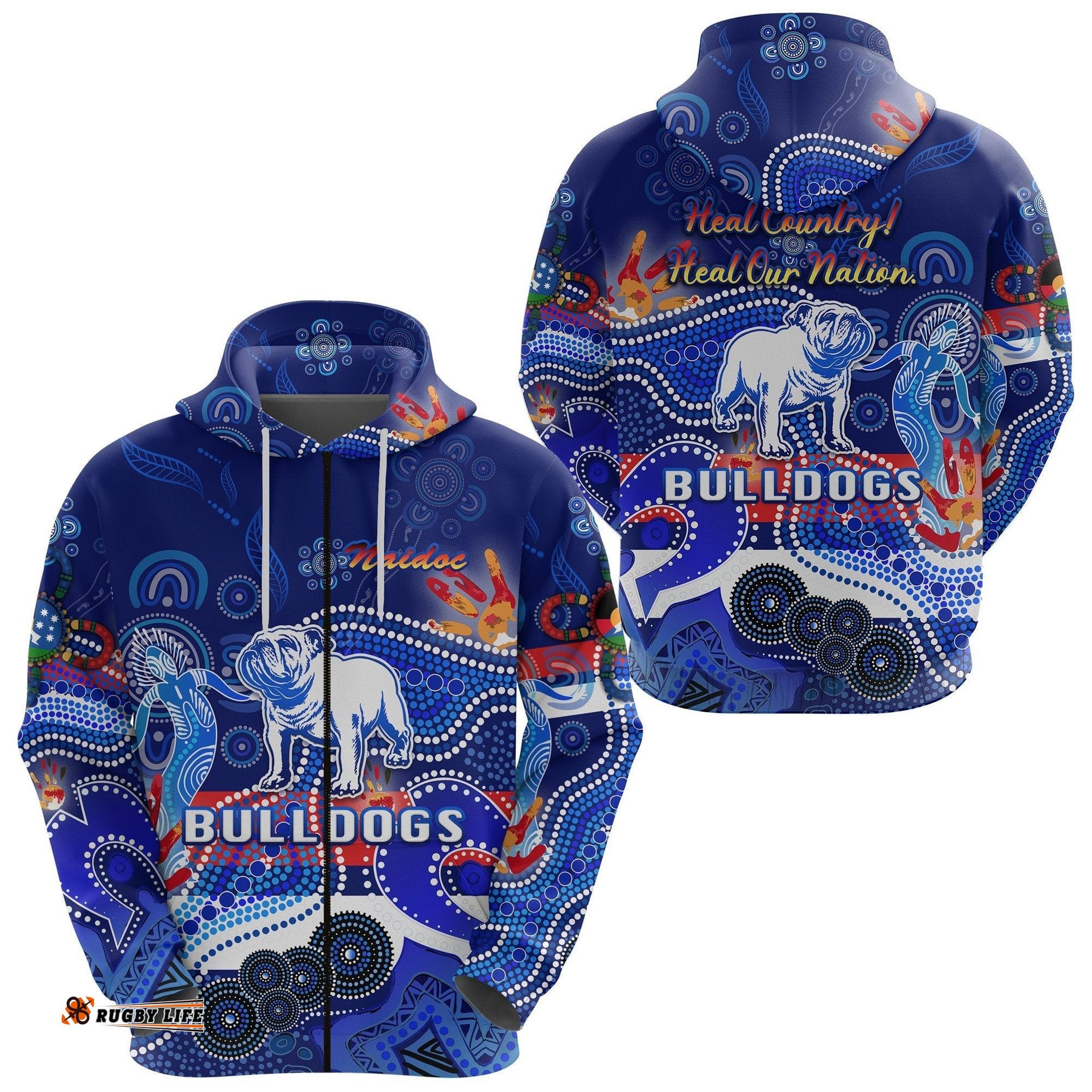 Western Zip Hoodie Bulldogs Indigenous NAIDOC Heal Country! Heal Our Nation