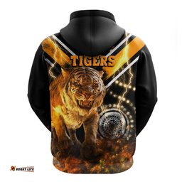 Wests Tigers Zip Hoodie Version Aboriginal Tiger 3D