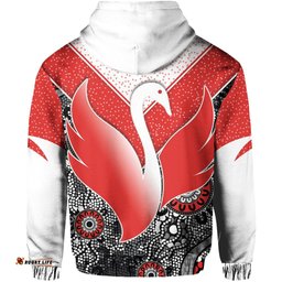 Custom Personalised Swans Indigenous Zip Hoodie Sydney Style