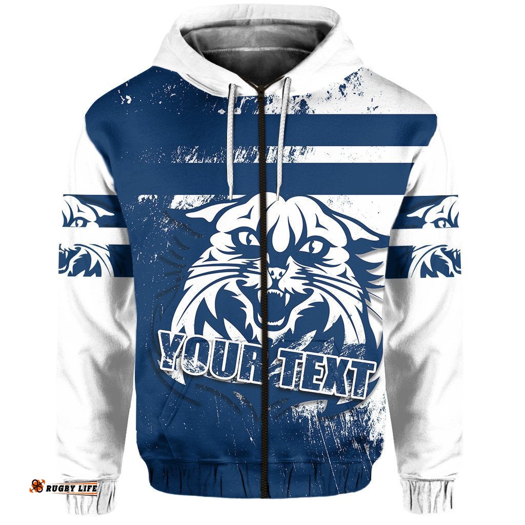 Custom Personalised Cats Zip Hoodie Geelong Style Grunge
